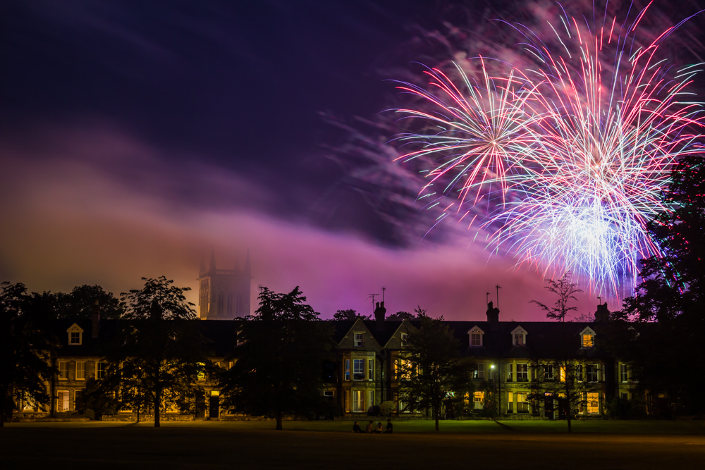 St Johns Fireworks, a landscape photograph by Phil Staudacher