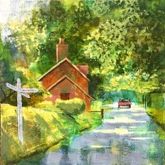 A Country Lane, acrylic on board, artist John Tordoff