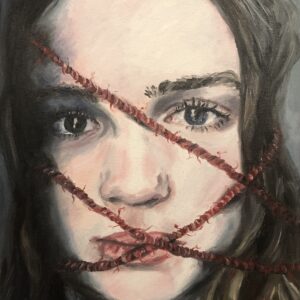 An oil painting by artist Eleanor Hodgson, called Silenced